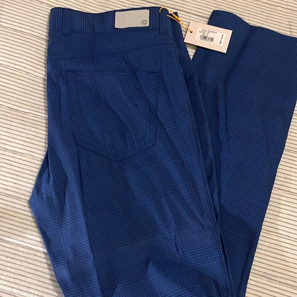 Peter Millar 5 pocket chino blue plaid never worn NWT - Picture 1 of 3